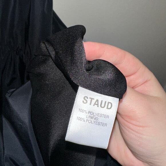 Staud Dome Halter Neck Cut Out Maxi Dress Tiered Skirt Black Size Medium - Picture 8 of 10